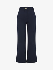 Pantalon classique à taille élastiquée - Marine - 4