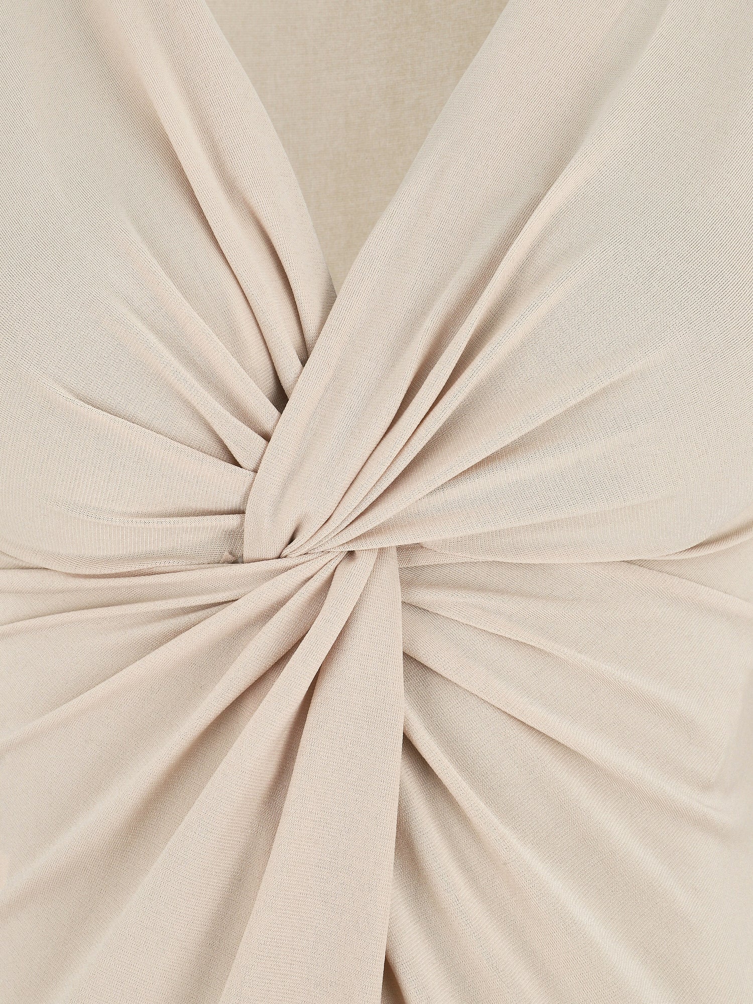 Body uni à col V - Beige - 3