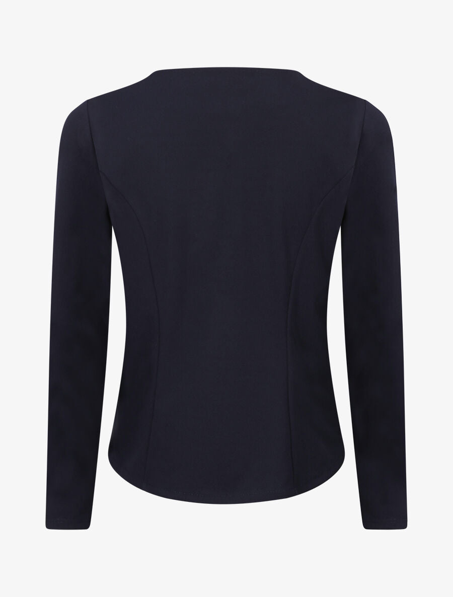 Veste courte à pans biseautés et poches à zip - Marine - 2