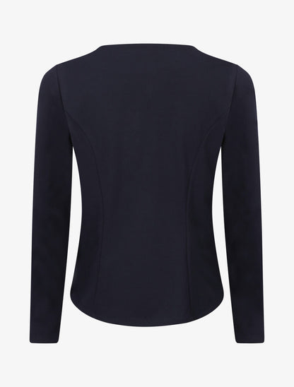 Veste courte à pans biseautés et poches à zip - Marine - 2