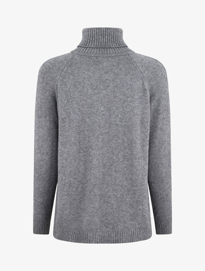 Pull droit à col roulé - Gris - 2