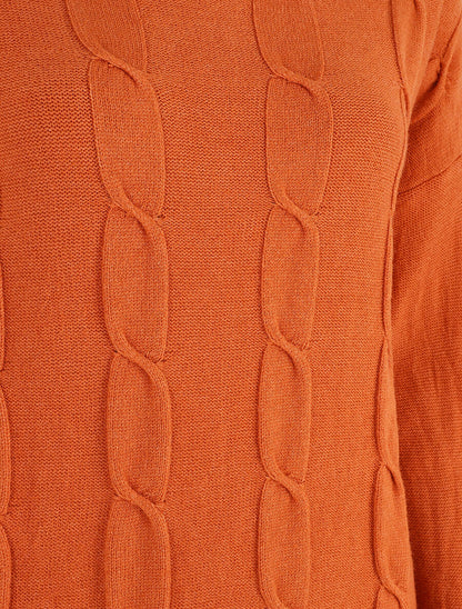Pull droit à col bateau - Orange - 3