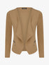 Veste courte à pans biseautés et poches à zip - Beige - 1