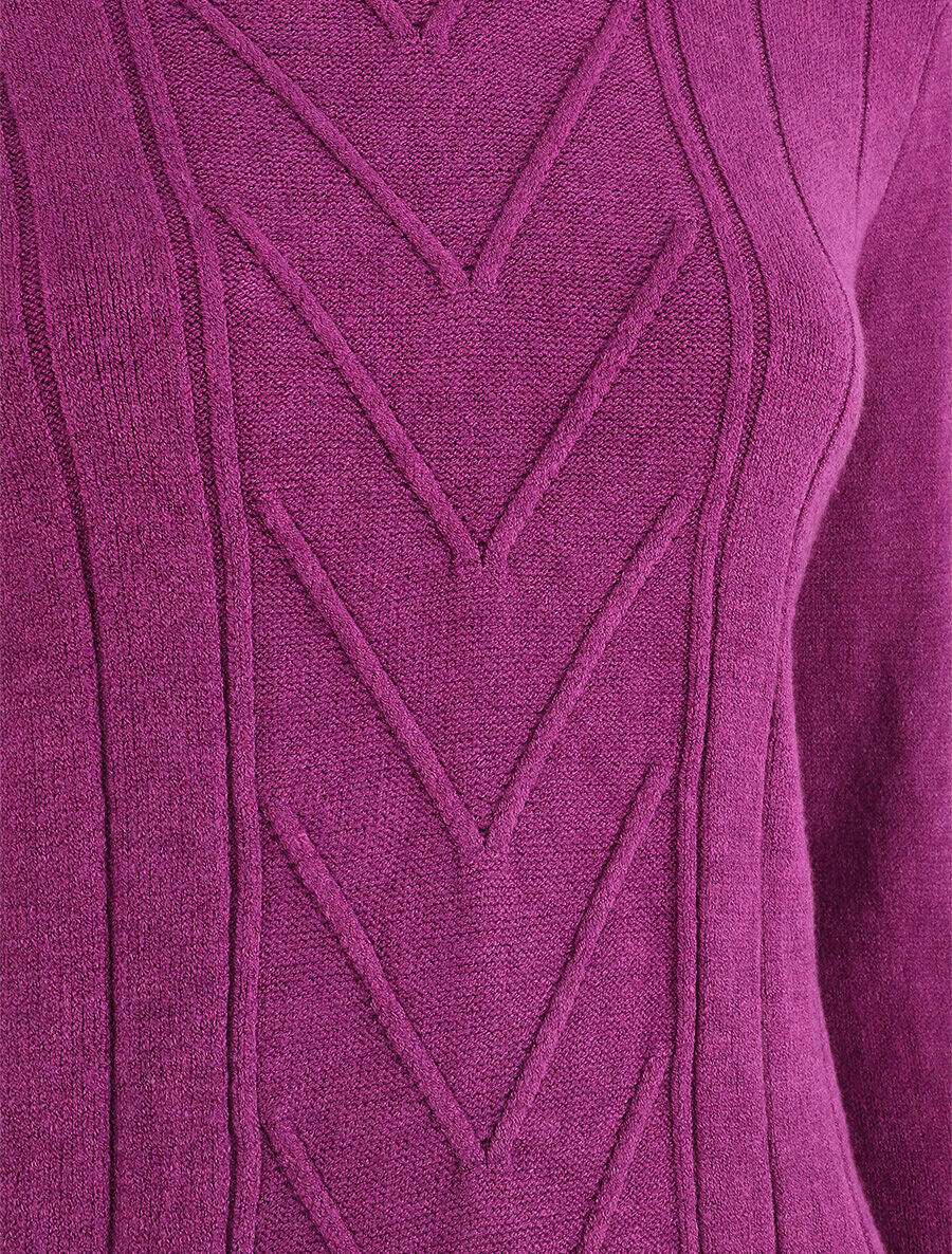 Pull doux à col montant - Violet - 3