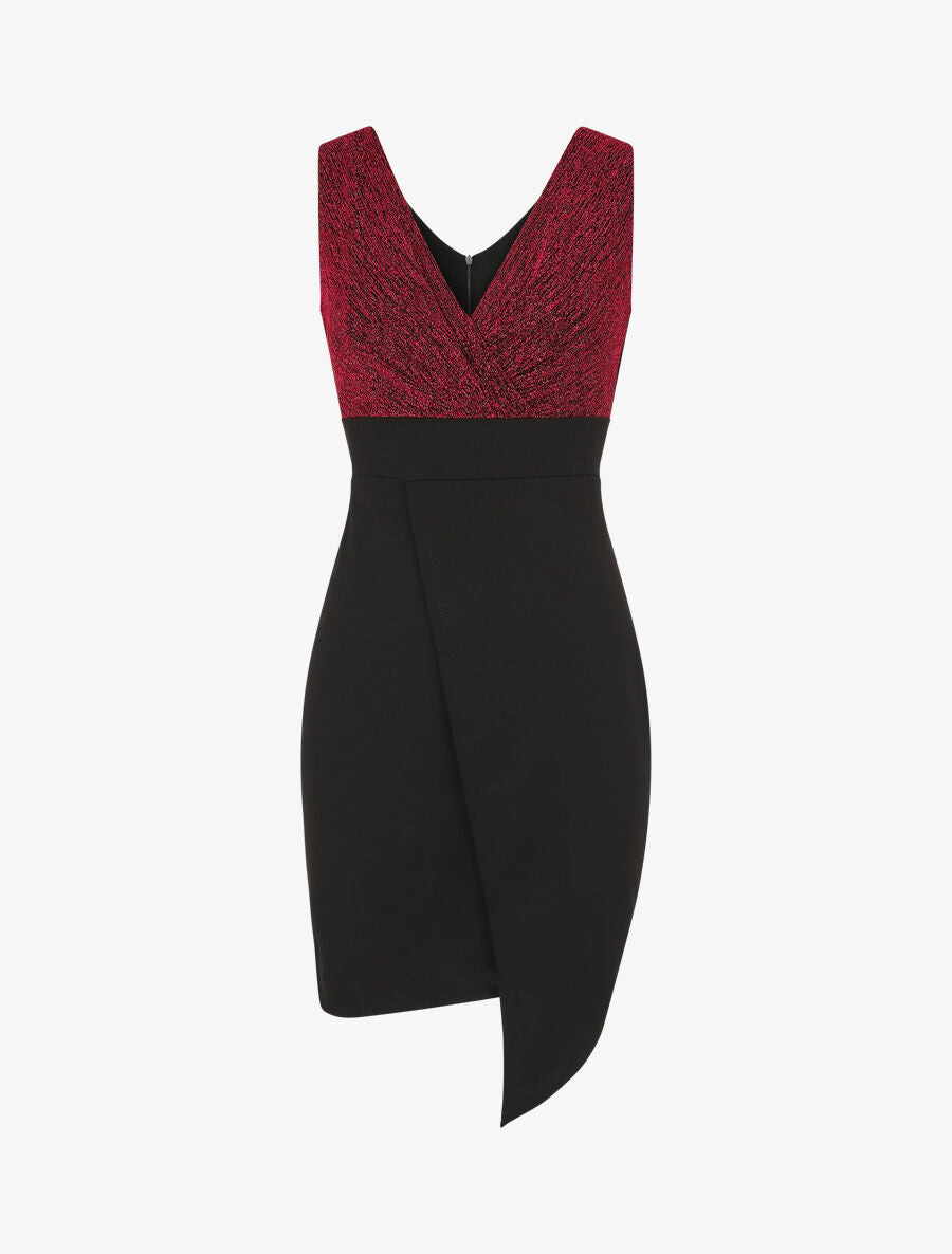 Robe style portefeuille à paillettes - Rouge - 5