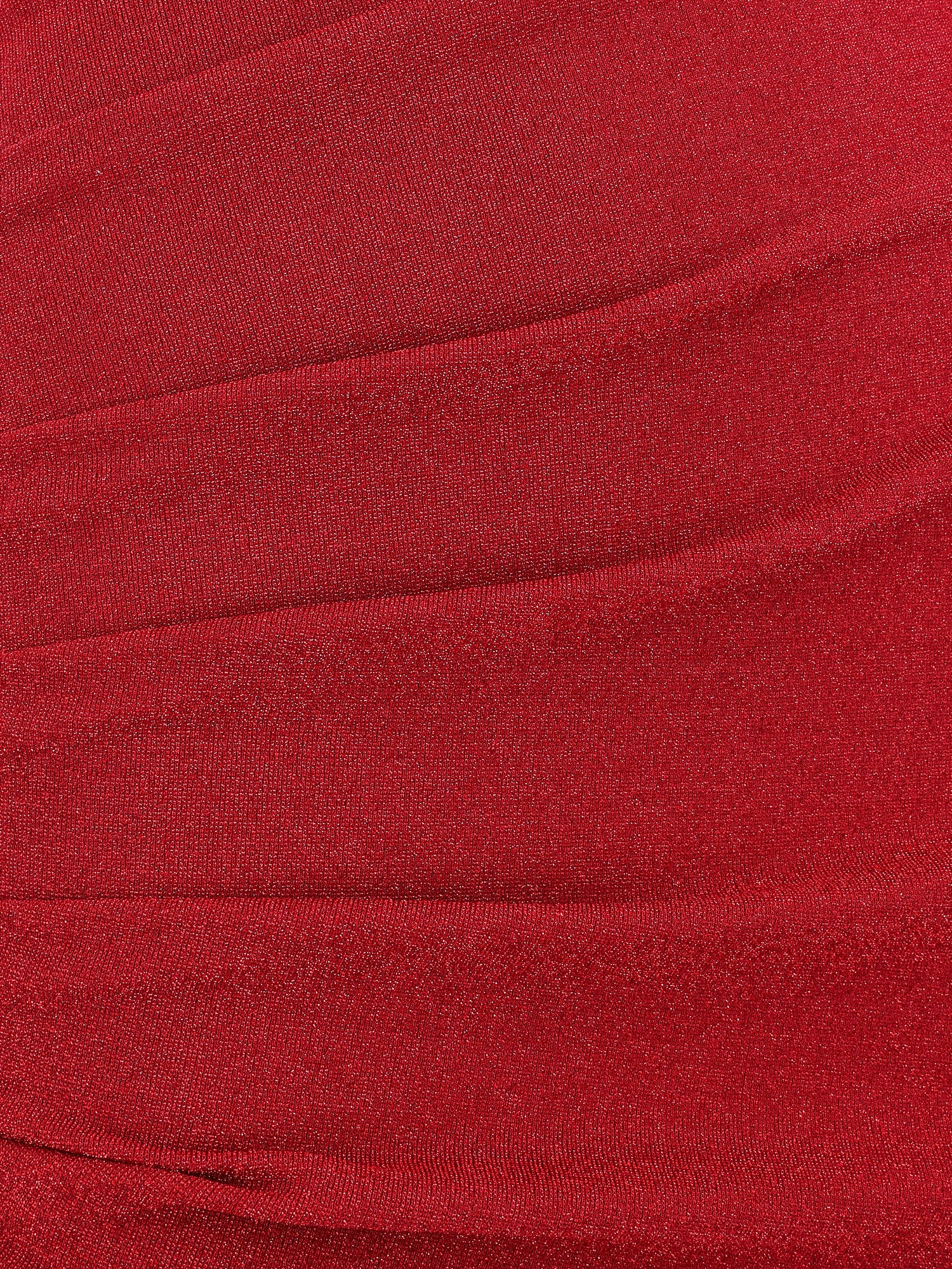 Robe courte effet drapé et pailleté - Rouge - 4