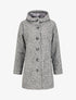 Manteau mi-long bouclé à capuche - Gris clair chiné - 1