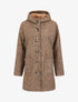 Manteau mi-long bouclé à capuche - Camel chiné - 4