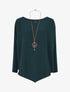 Pull ample uni en V - Bleu canard - 1
