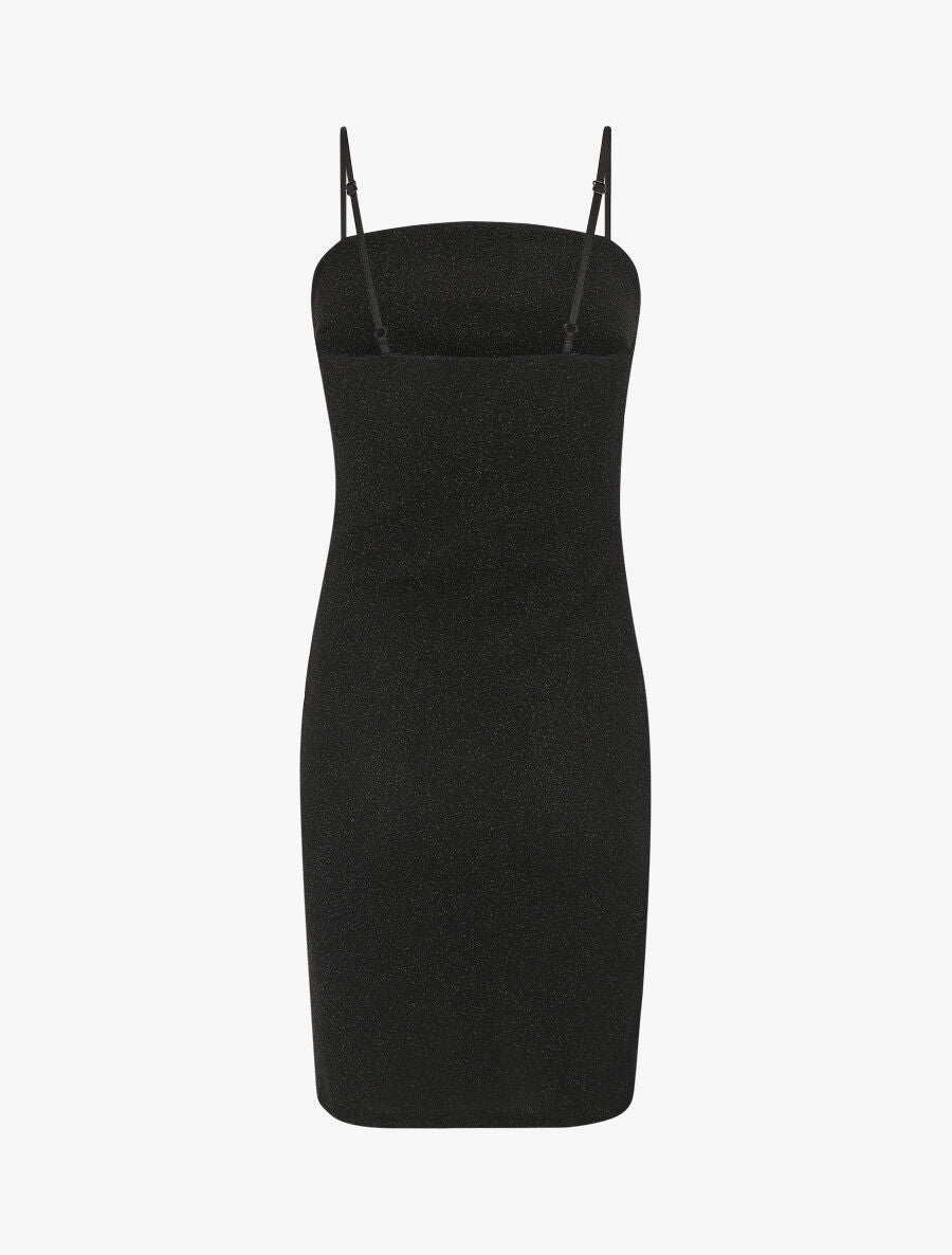 Robe drapée moulante pailletée - Noir - 2