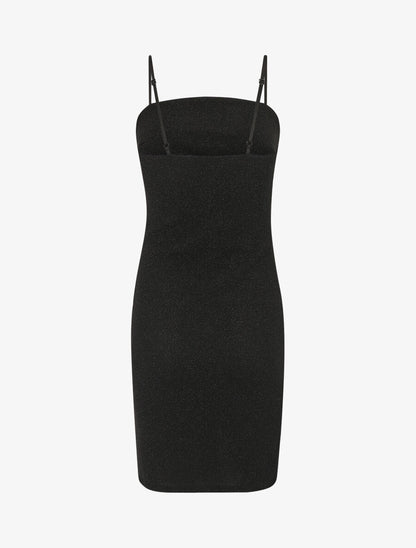 Robe drapée moulante pailletée - Noir - 2