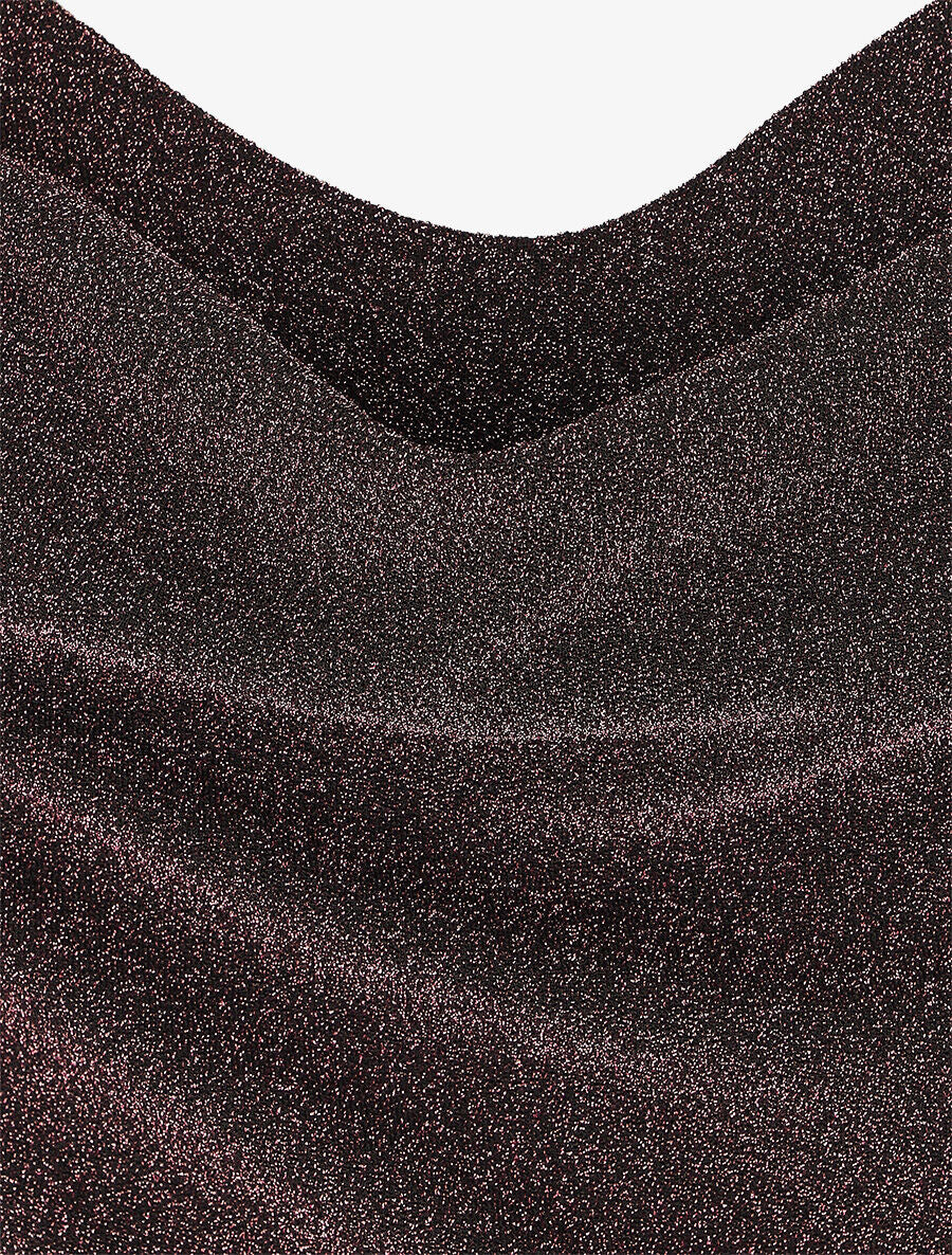 Robe moulante pailletée à col bénitier - Rose - 3