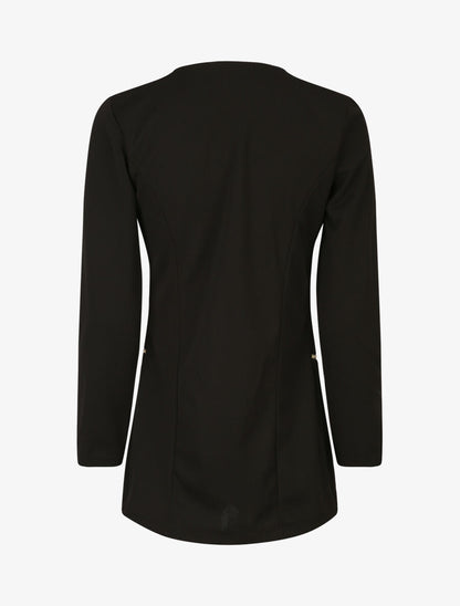 Veste fluide à poches zippées et col droit - Noir - 2