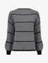 Pull en maille à imprimé rayures - Gris - 1