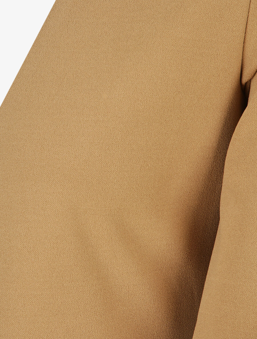 Veste fluide à poches zippées et col droit - Beige - 3