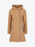 Manteau zippé à capuche - Camel - 1