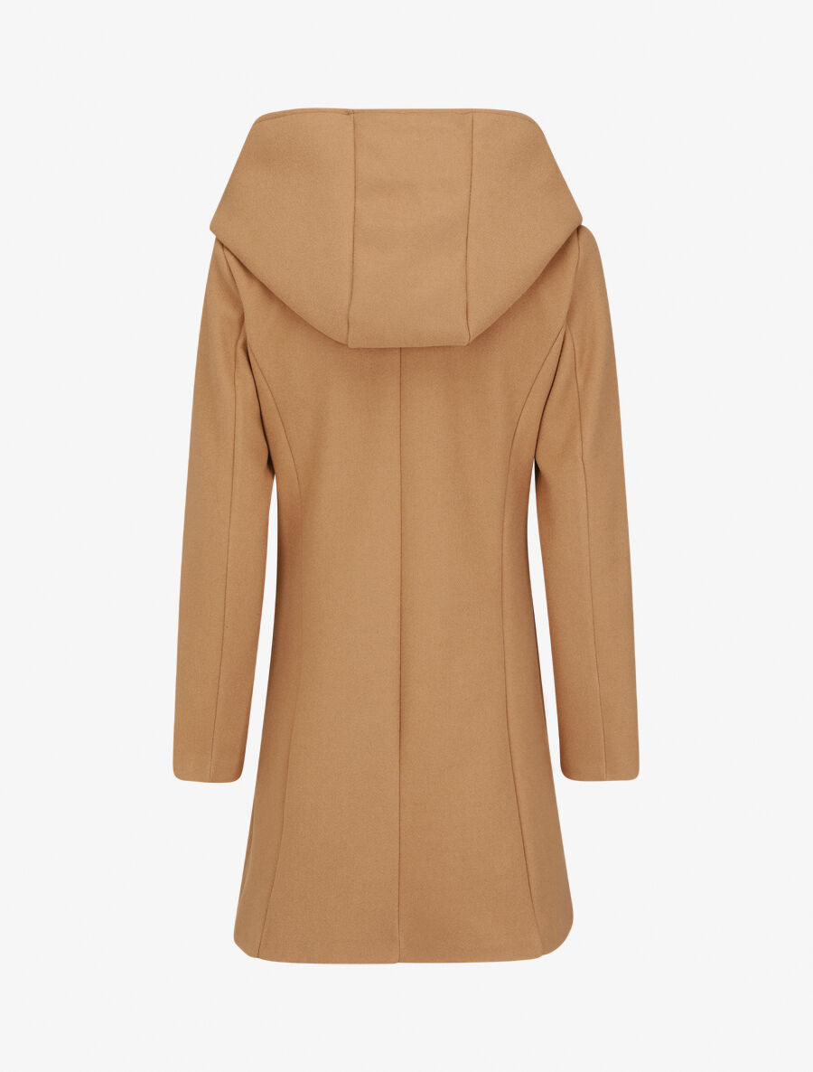 Manteau zippé à capuche - Camel - 2