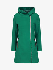 Manteau zippé à capuche - Vert - 4
