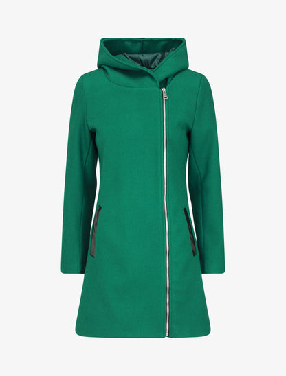 Manteau zippé à capuche - Vert - 4