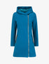 Manteau zippé à capuche - Bleu canard - 1