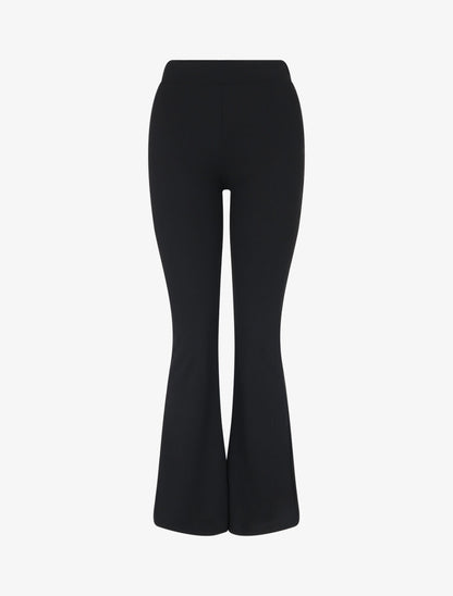 Pantalon fluide uni coupe flare - Noir - 3