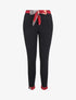 Pantalon à bords à revers imprimé foulard - Bordeaux - 1