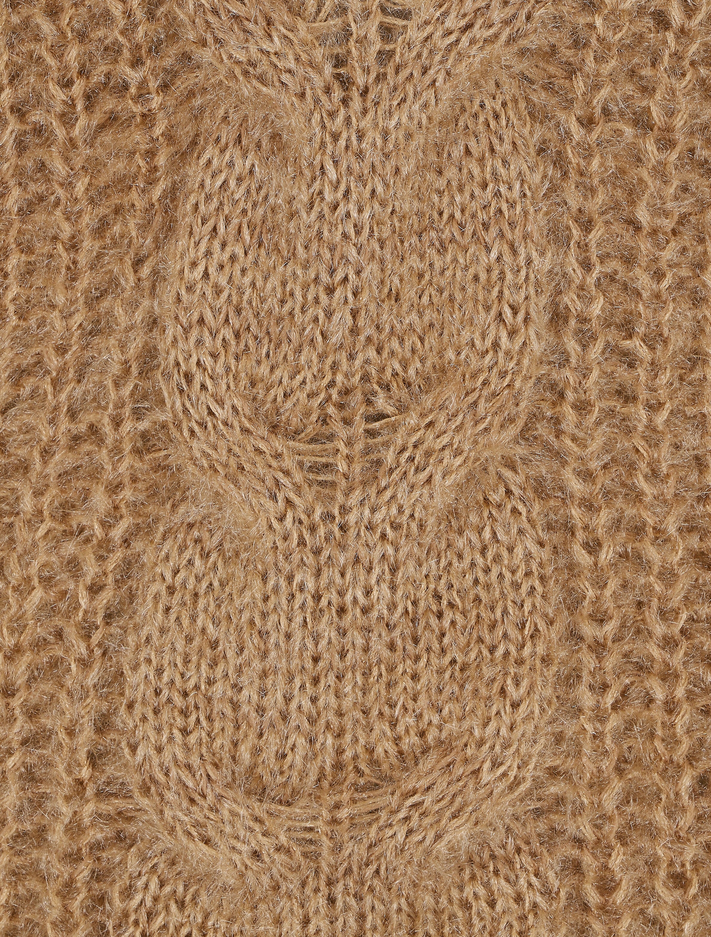 Pull uni duveteux - Camel - 3