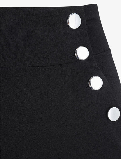 Pantalon à pont coupe slim - Noir - 3