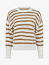 Pull droit à rayures - Beige - 1