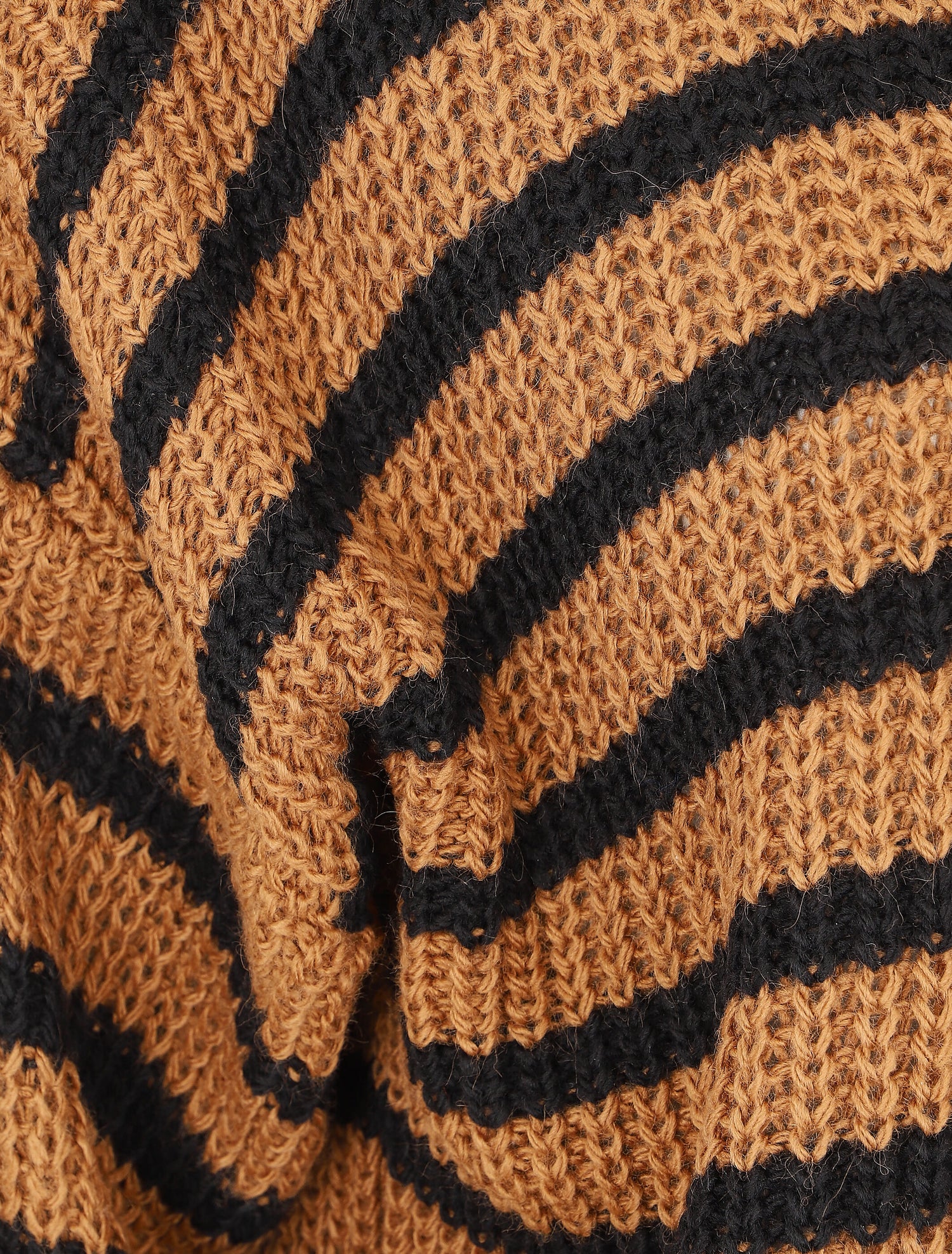 Pull droit à rayures - Camel - 3