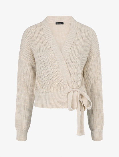 Gilet cache-coeur uni - Beige - 5