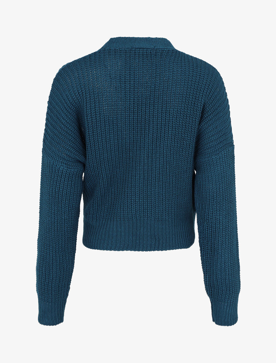 Gilet cache-coeur uni - Bleu canard - 2