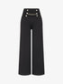 Pantalon style pons fluide uni - Noir - 1