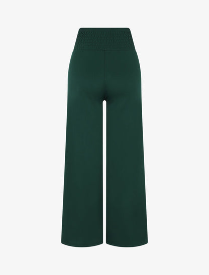 Pantalon style pons fluide uni - Vert sapin - 2