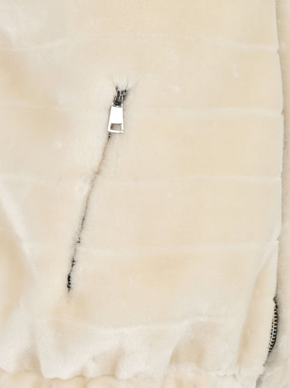 Manteau sans manches en fourrure synthétique - Écru - 3