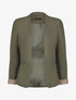 Blazer uni à revers imprimé alphabet - Kaki - 4