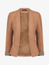 Blazer uni à revers imprimé alphabet - Camel - 5