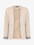 Blazer uni à revers imprimé alphabet - Beige - 5