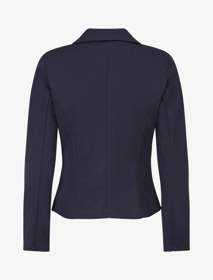 Blazer uni à boutons décoratifs - Marine - 2