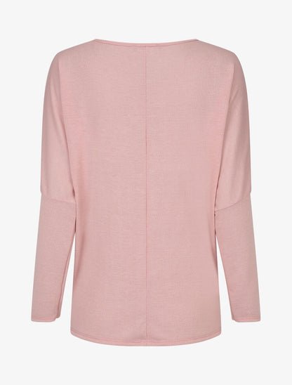 Pull fin à imprimé 4 plumes irisées - Rose - 2