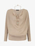 Pull fin à col bénitier - Beige - 1