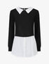 Pull à chemise superposée - Noir - 5