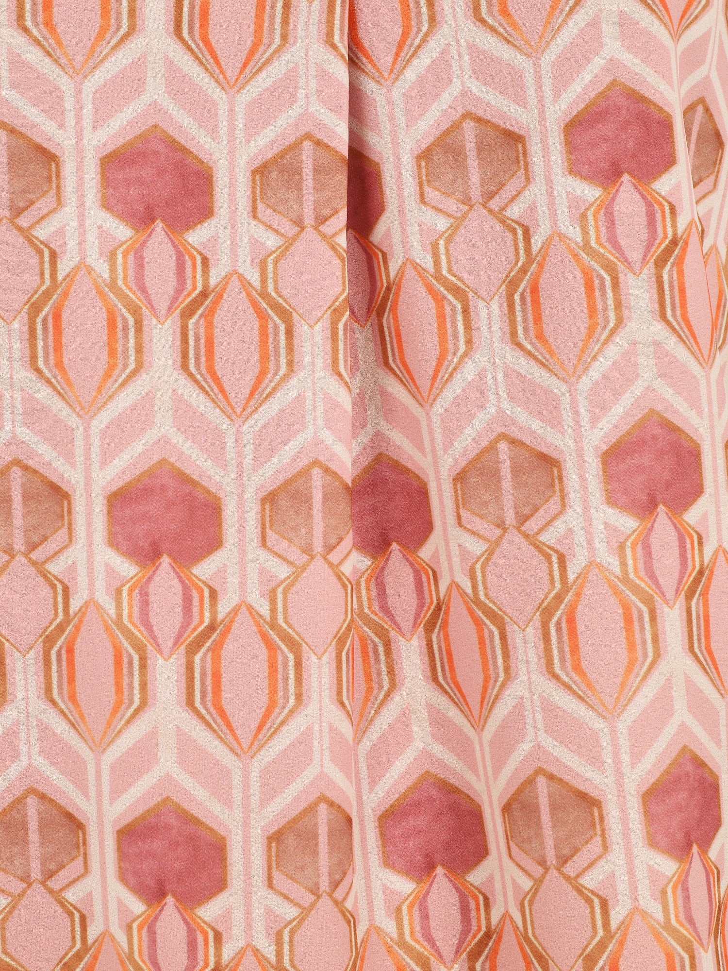 Top à mancherons col V imprimé graphique - Rose - 3