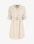 Robe chemise courte évasée - Beige - 4