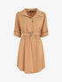 Robe chemise courte évasée - Camel - 1