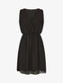 Robe mi-longue évasée sans manches col cache-coeur - Noir - 4