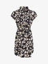 Robe patineuse imprimé fleurs de cerisier à manches courtes - Noir - 1
