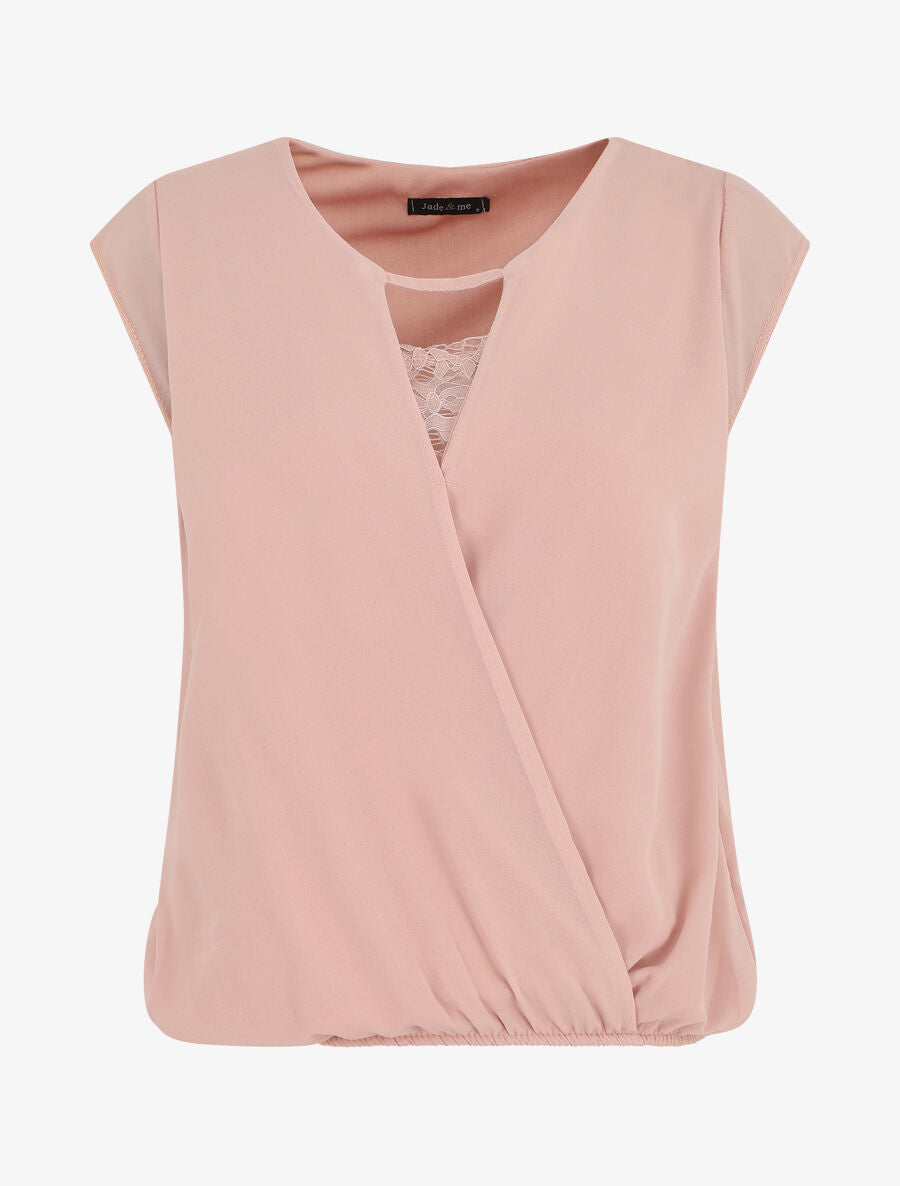 Top cache-coeur uni sans manches - Rose poudré - 1