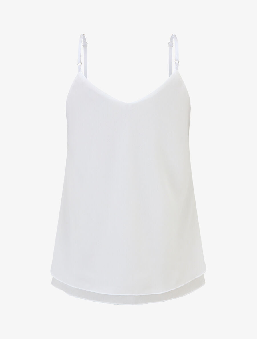 Caraco fluide uni col V - Blanc - 1