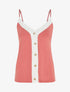 Débardeur uni boutonné - Rose saumon - 1